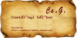 Csetényi Gábor névjegykártya