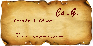 Csetényi Gábor névjegykártya